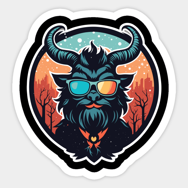 Krampus Christmas Drawing Sticker by FluffigerSchuh